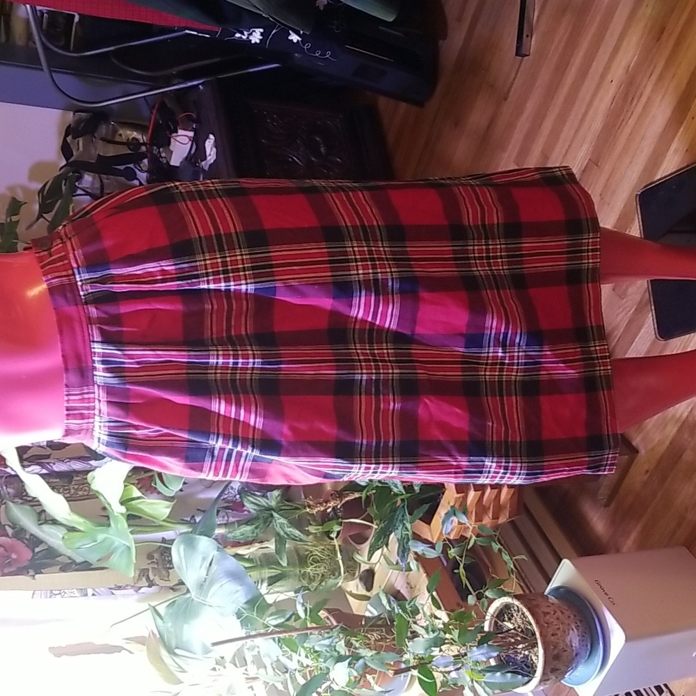 Pendleton Vibrant Red and Black Checkered A-Line Skirt